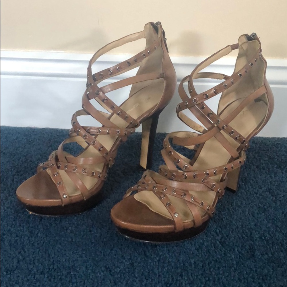 Via Spiga Brown Strappy Heels